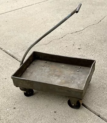 Awesome Steel Metal Vintage Industrial Cart Factory Utility 1930s-1940s Wagon • $350