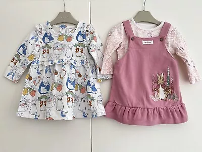 Baby Girls 3-6 Months Peter Rabbit Dress Outfit Bundle Nutmeg Matalan GC • £10.99