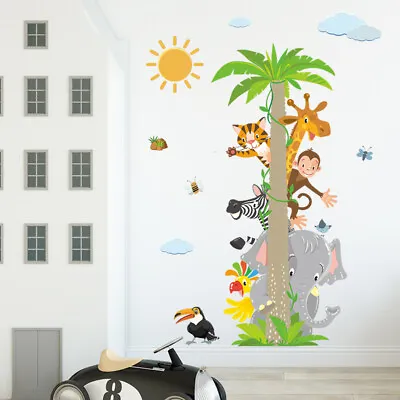 £5.88 • Buy Jungle Tree And Animals Wall Stickers Wall Decal For Kids Bedroom Playroom UK