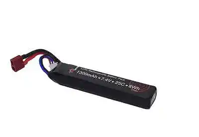 £17.45 • Buy Airsoft 7.4V 1300mAh 25C LiPo Stick Battery With Case LP301D Vapextech Deans