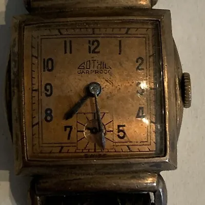 Vintage  Gothic Jar Proof Wristwatch With Leather Band • $55