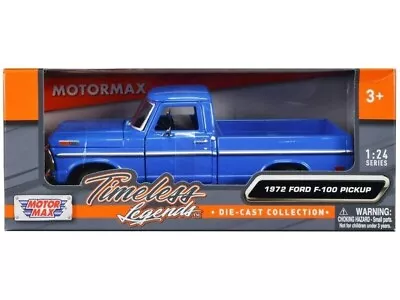 1972 Ford F-100 Pickup Blue 1/24 Diecast Model Car By Motormax 79384 • $21.99