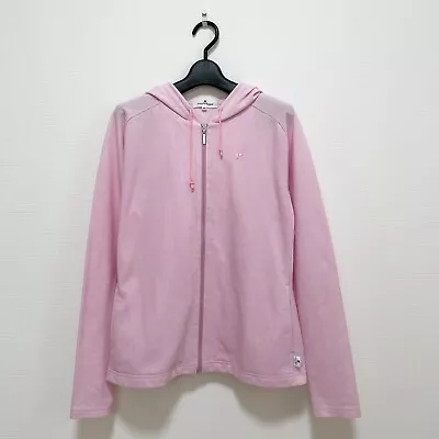 Courreges Logo Embroidered Zipper Hoodie Pink Woman Size 40 S/M Japan Vintage • $100