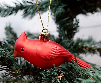 Red Bird Christmas Ornament Red Cardinal Animals Holiday Tree Decor Gifts Cute • $9.95