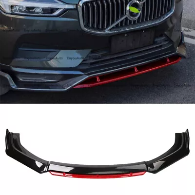 For Volvo S60 S80 S90 Universal Front Bumper Lip Spoiler Splitter Black Red • $57