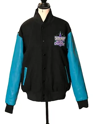 Cheersport National Champion Letterman Varsity Jacket Wool Leather Unisex Sz M • $44.95