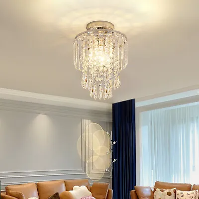 Modern Crystal Pendant Light Ceiling Lights Chandelier Living Room Kitchen Lamp • £30.95