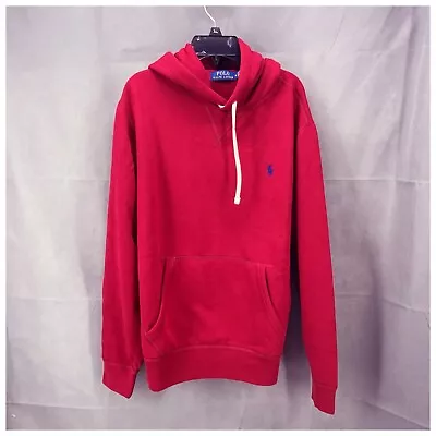 NWT Polo Ralph Lauren Hoodie Men's Medium Wine Maroon Pullover Sweatshirt Cozy • $62.99