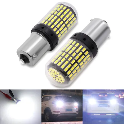 2X 20W 1156 BA15S LED 144SMD Canbus Car Reverse Lamp Brake Tail Light Bulb White • $10.79