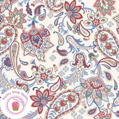 Marcus Fabrics STAR STRUCK 150574 Cream Paisley Floral Quilt NANCY RINK • $6.40