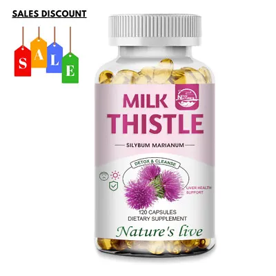 Organic Vitamin Milk Thistle Extract 120 Capsules Extra Strength Liver Cleanse • $12.99