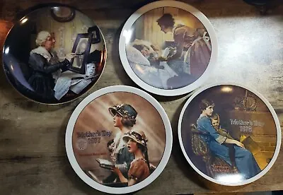 Lot Of 4 Norman Rockwell Collector Plates Mother's Day 76-78 Grandma's Love COA • $21