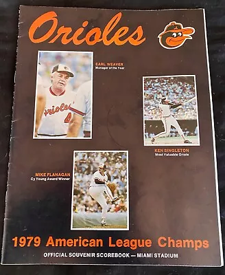 BALTIMORE ORIOLES (A.L. Champs) 1980 SPRING TRAINING SCOREBOOK- Miami Stadium • $19.80