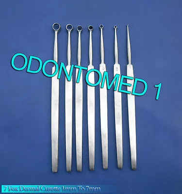 7 Fox Dermal Curettes Surgical ENT Medical Instruments 1234 567 Mm S  • $13.90