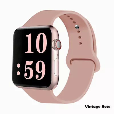 $8.99 • Buy For Apple Watch 40/41/42/44/45mm 6 7 8  SE  Wrist Band Silicone Sports Strap