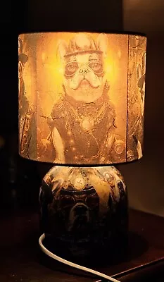 Steampunk Dogs Pug Decoupage Table Lamp Bedside Design Night Light Gift • £44.99