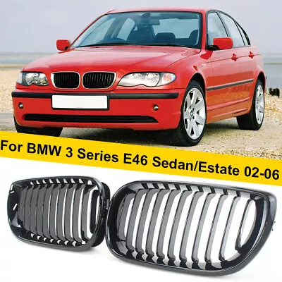 Gloss Black Kidney Grille Bumper Grill LH RH For BMW X3 E46 Sedan 4Door 2002-06 • $25.88