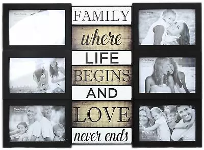 Wall Hanging Black Multiframe Collage Picture Quote Photo Frame ~ Family • £19.99