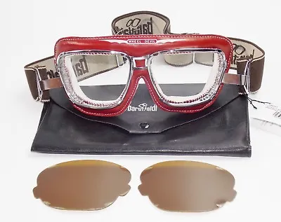 $219 • Buy Baruffaldi Super Competition Red Riding Goggle Biker Eyewear Cafe Harley Chopper