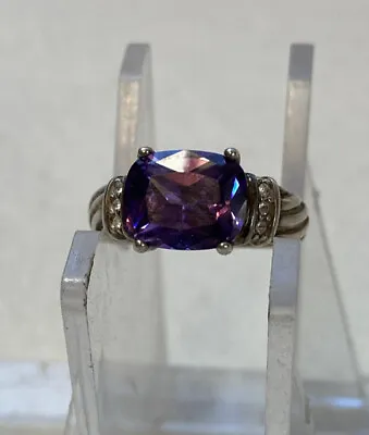 Vintage Avon Sterling Silver Ring With Amethyst?? Stone Very Good Condition • $13.59