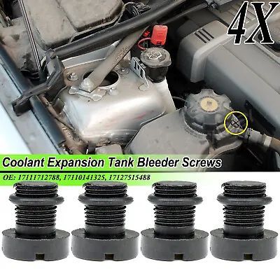 4 Coolant Bottle Expansion Tank Bleed Vent Screws Reservoir Plug For BMW E30E46 • $4.21