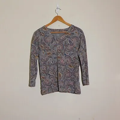 J Jill Apparel 100% Supima Cotton Tunic Paisley Top Blouse Long Sleeve Size SP • $16.99