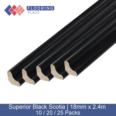 Superior 18mm FC38 Black Scotia/Beading 2.4m - 10 Pack / 20 Pack / 25 Pack • £38.99