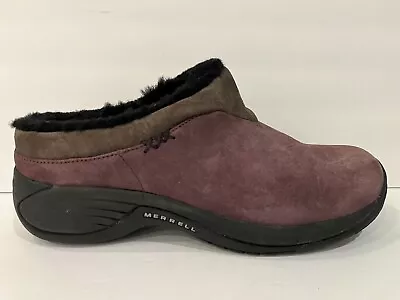 Merrel Encore Ice Suede & Fleece Clogs Purple Size 9 • $29.99