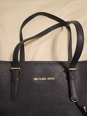 Michael Kors Jet Set Travel Navy Saffiano Leather Large Ew Tote Bag-$278 • $68