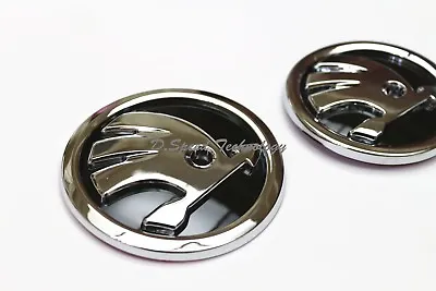 New Front And Rear Trunk Emblem Badge For Skoda SUPERB OCTAVIA 90mm And 80mm Set • $22.99