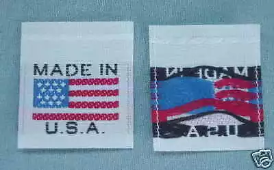 1000 Pcs Woven Clothing Labels Care Label White - Made In Usa  American Flag • $39.99
