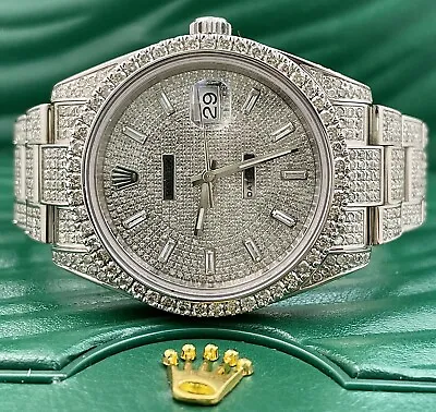 Rolex Men's Datejust II 41mm Iced 13ct Diamonds Oyster Steel Watch Ref: 116300 • $14499