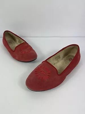 UGG Australia 1001632 ALLOWAY Women's Shearling Shoe Sz 8 Leather Sheepskin Red • $19.99