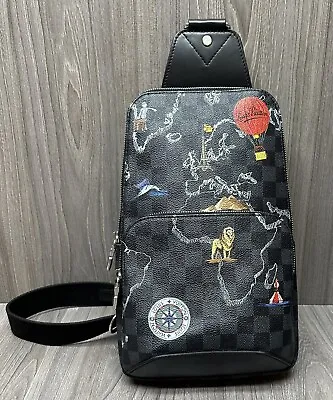 LOUIS VUITTON Avenue Sling Bag Limited Edition Renaissance Map Damier Graphite • $1799.95