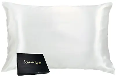 CELESTIAL SILK 100% Pure Mulberry Silk Pillowcase Premium 25 Momme 30 Colors • $43.99