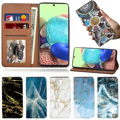 Marble Leather Stand Cover Case For Samsung Galaxy A10E A20E A40 A41 A50 A70 A71 • £4.49