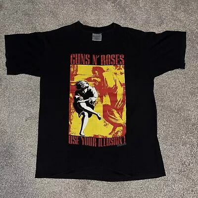 Vintage 90s 1991 Guns N' Roses Metallica Tour T Shirt Brockum Tag L Great Cond! • $149.95