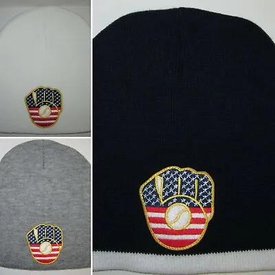 Milwaukee Brewers Stars & Stripes Beanie ⚾️Vintage MLB Patch/Logo ⚾3 Colors ⚾New • $18.99