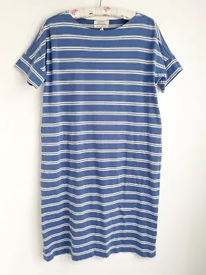 SEASALT Dress The Sailor Nautical Blue Stripe Jersey Cotton Size UK 14 Shift • £29