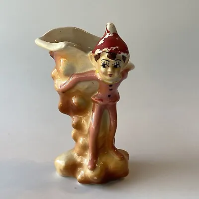 Vintage Pink Christmas Elf Pixie Small Vase Planter Japan Figurine Decoration • $25