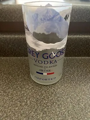 $17.99 • Buy Grey Goose Vodka 1L Bottle Hand-cut Up Cycled Glass Bar Accessory Beautiful 6.5”