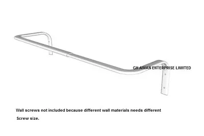 IKEA MULIG White Wall-Mounted Clothes Rail Bar/Towel Hanging Rack (60-90cm) • £12.90