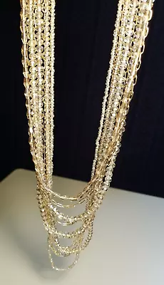 Gold Metal Chain & Glass Beads 9 Strand Necklace - A New Day 107b • $3.75