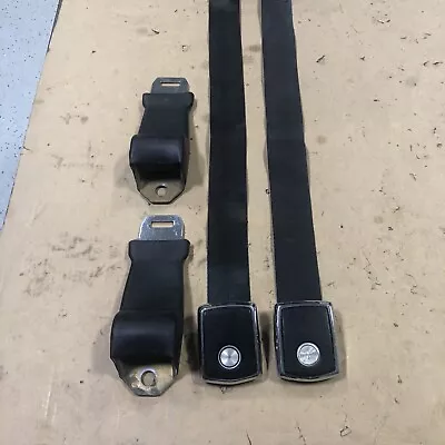 1968 Mustang Cougar ORIG BLACK DELUXE FRONT SEAT BELTS. • $150