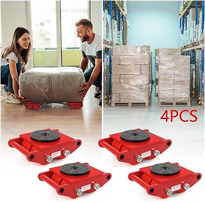 4PCS Machinery Skate Dolly Machinery Mover 13200LBS/6T Loading W/ 4x PU Wheels • $129.99