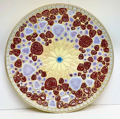 Vintage 60's Mid Century Modern Ceramic Mosaic Tile 12  Tray Dish Platter Plate • $14.99