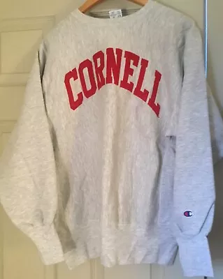 Vintage Champion CORNELL Sweatshirt Reverse Weave Large Embroidered • $89.99