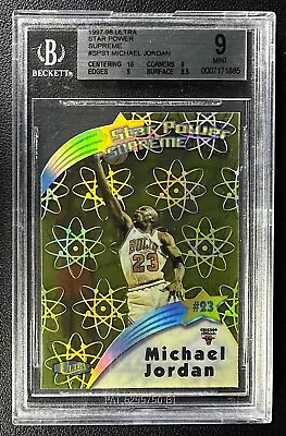 Michael Jordan Bgs 9 1997-98 Fleer Ultra #sps1 Star Power Supreme Insert Bulls • $2475