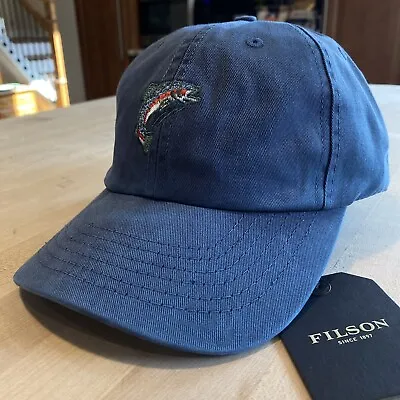 Filson Rainbow Trout Washed Low Profile Cap - New With Tags - Navy - Made In USA • $59.95