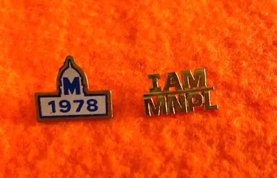 VINTAGE Machinists Union MNPL Capitol Club M 1978 Pin & IAM MNPL Goldtone Pin • $4.16